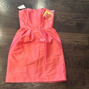 ALFRED SUNG Coral Strapless Dress